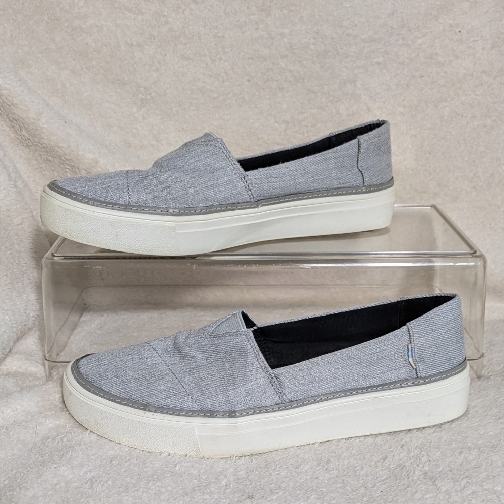 Women's Toms Parker Drizzle Grey‎ Melange Twill Sneakers | Size 7.5